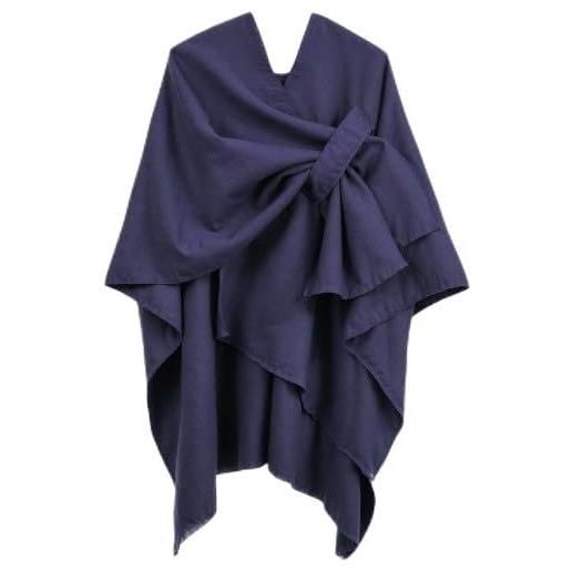 Ehuihuan poncho mantella donna invernale elegante, poncho maglione da donna con frangia, mantella scialle caldo grande sciarpa, 130x150cm (it, testo, taglia unica, regular, regular, beige)