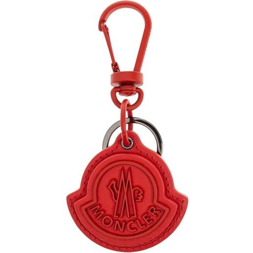 Moncler portachiavi con logo goffrato - rosso