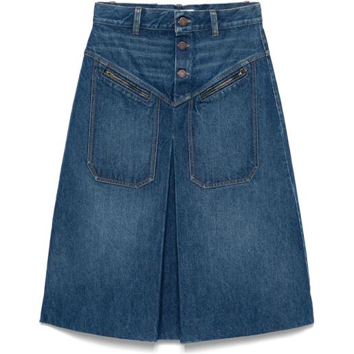 Chloé gonna midi denim - blu