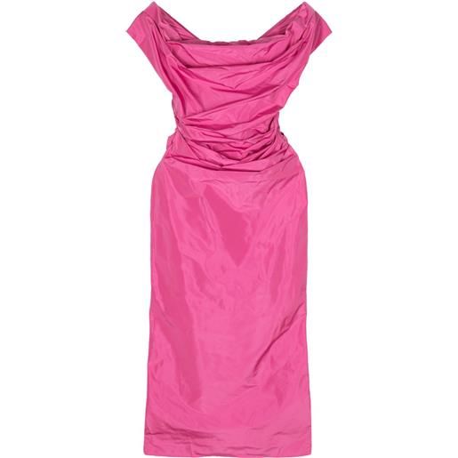 STAUD abito midi andrea con spalle scoperte - rosa