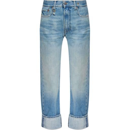 R13 jeans con risvolto - blu