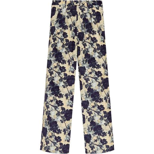 R13 pantaloni a fiori - blu