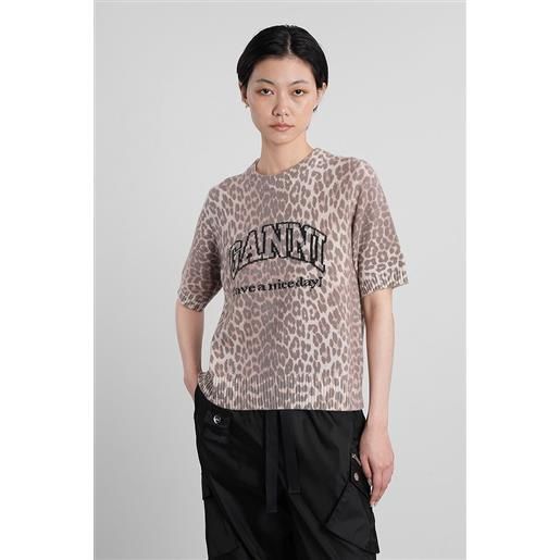 Ganni maglia in lana animalier