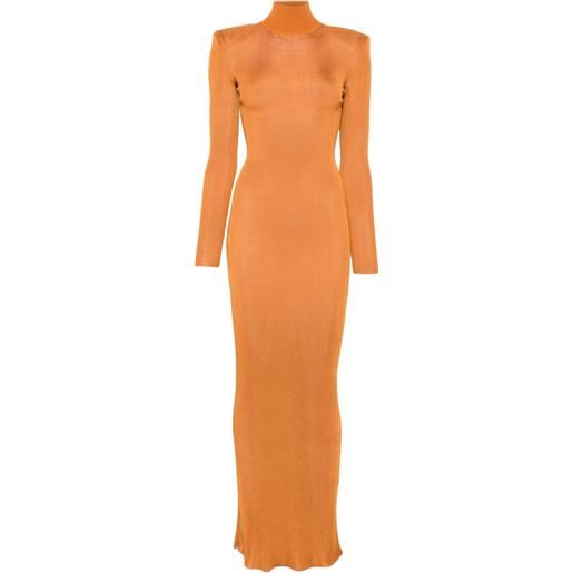 Self-Portrait abito a collo alto a maniche lunghe - tan