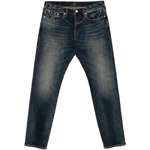 PS Paul Smith jeans affusolati con effetto schiarito - blu