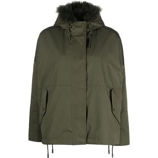 Yves Salomon parka reversibile con cappuccio - verde