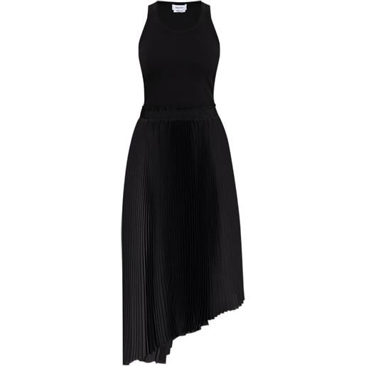Alexander McQueen abito asimmetrico plissettato - nero