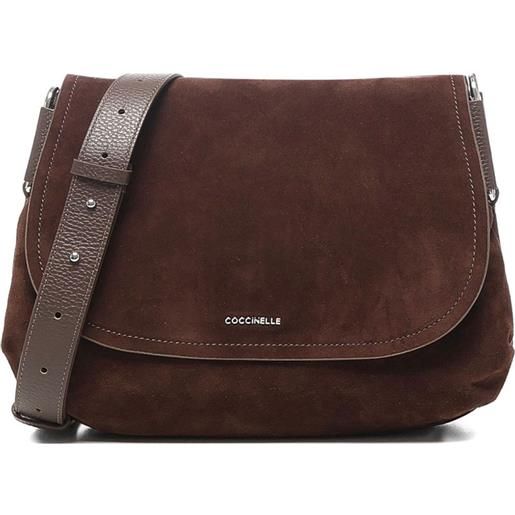 Coccinelle borsa a spalla in pelle scamosciata - marrone