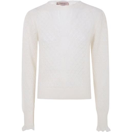 TWINSET maglione con ruches - bianco
