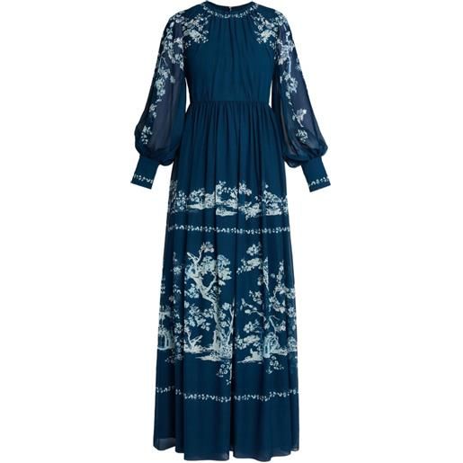 ERDEM abito da sera con stampa - blu