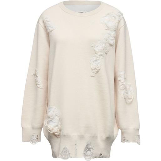 MM6 Maison Margiela felpa effetto vissuto - toni neutri