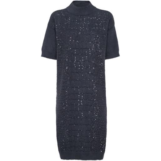 Brunello Cucinelli abito con paillettes - blu