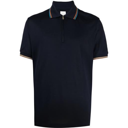 Paul Smith polo con dettaglio a righe - blu