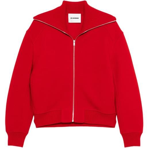 Jil Sander giacca a collo alto con zip - rosso