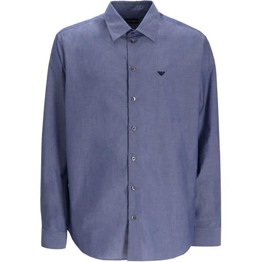 Emporio Armani camicia con logo - blu