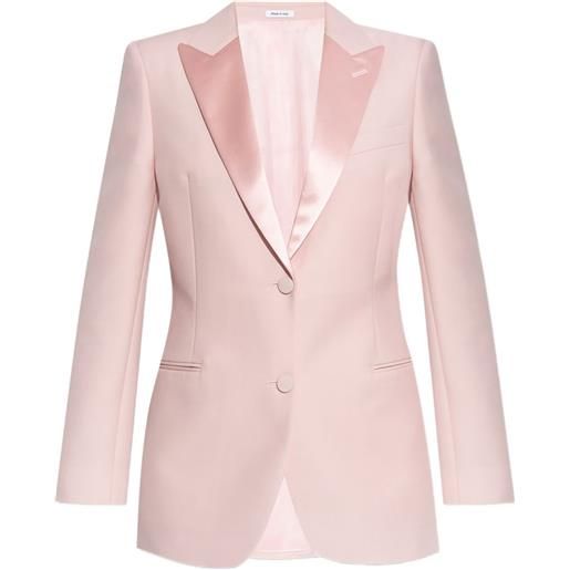 Alexander McQueen blazer con revers satinati - rosa