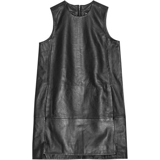 REMAIN abito smanicato in pelle - nero