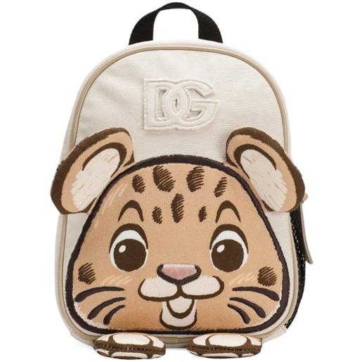 Dolce & Gabbana Kids zaino con leopardo - toni neutri