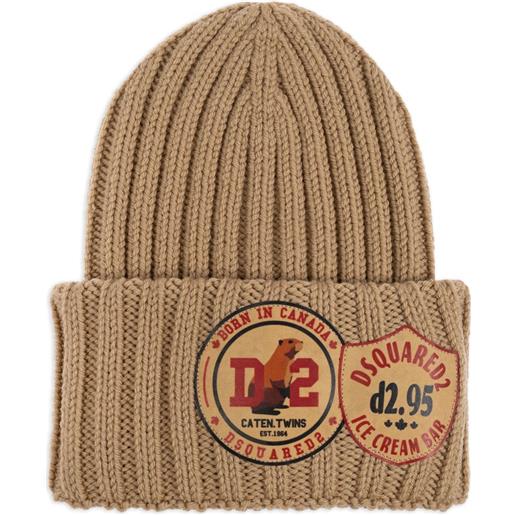 DSQUARED2 berretto con applicazione - marrone