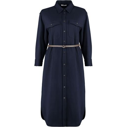 Peserico chemisier midi con cintura - blu