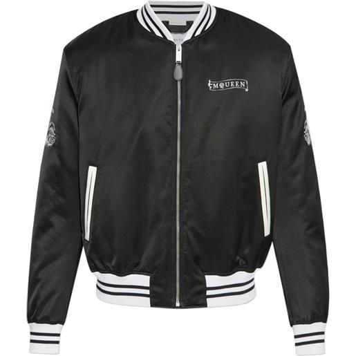 Alexander McQueen bomber con ricamo - nero