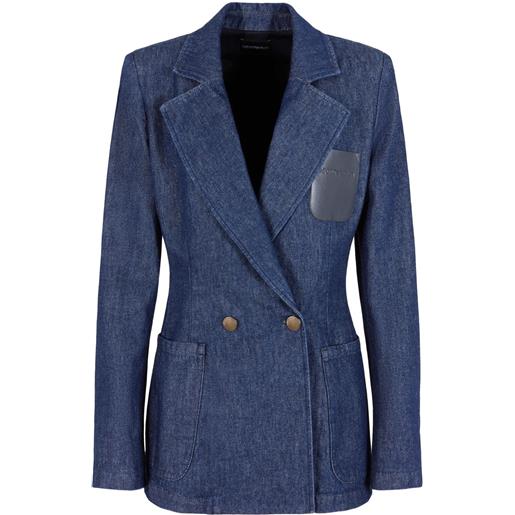 Emporio Armani blazer denim doppiopetto - blu