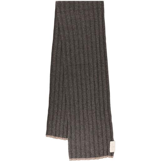 Brunello Cucinelli sciarpa a coste in cashmere - grigio