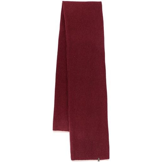 Brunello Cucinelli sciarpa a coste in cashmere - rosso