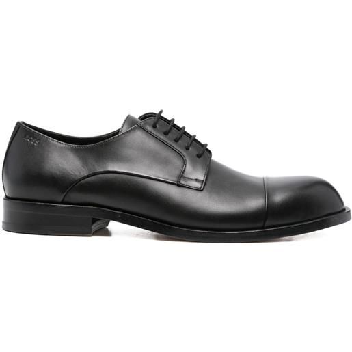 BOSS derby stringate in pelle - nero