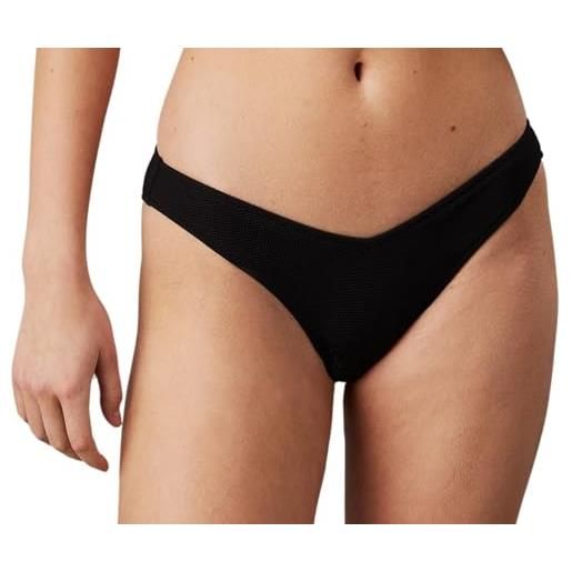 Calvin Klein donna slip bikini brasiliana delta brazilian taglio a v, nero (pvh black), xl