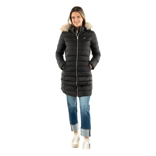 Tommy Jeans tjw essential hooded down coat dw0dw18864, coat donna, beige (newsprint), xl