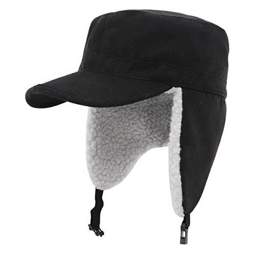 Gisdanchz cappello aviatore pelliccia, cappello uomo con visiera lana uomo trapper invernali aviatore pelliccia lana cappellino colbacco donna accessori sci blu navy