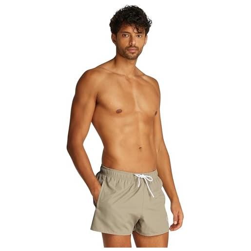 Calvin Klein uomo pantaloncino da bagno short drawstring con coulisse, beige (laurel oak), l