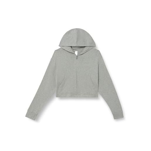 Calvin Klein donna felpa con zip full zip con cappuccio, grigio (grey heather), xl