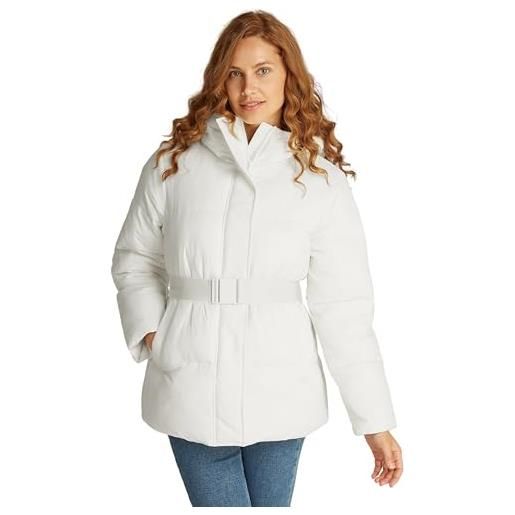 Calvin Klein donna piumino logo belt short puffer con cintura, blu (ink), xl