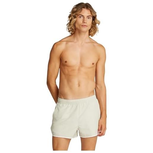 Calvin Klein uomo pantaloncino da bagno short runner con elastico, beige (pelican), xl