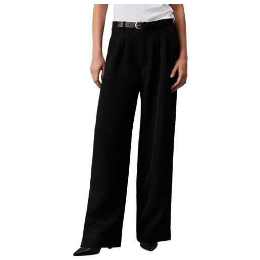 Calvin Klein donna pantaloni in tessuto stretch crepe straight pant eleganti, nero (ck black), 29w