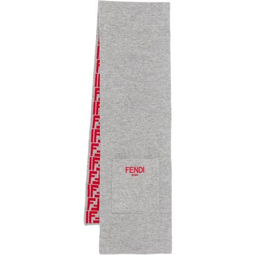 Fendi Kids sciarpa con logo ff - grigio