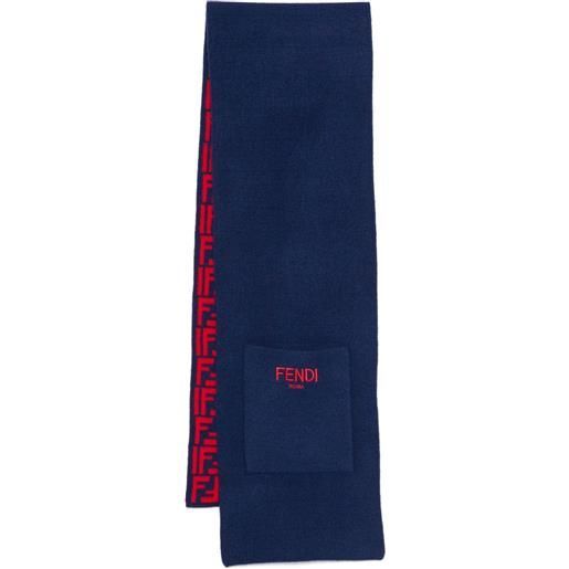 Fendi Kids sciarpa con logo ff - blu
