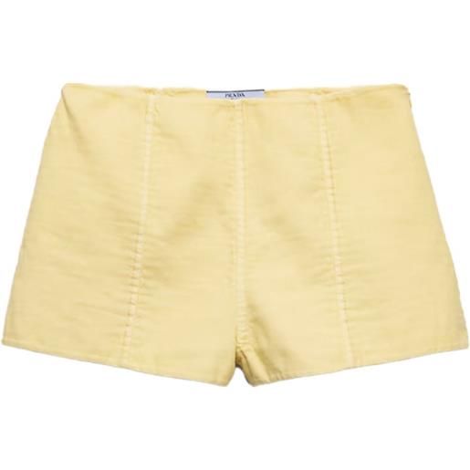 Prada shorts con zip laterale - giallo
