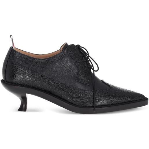 Thom Browne stringate in pelle zigrinata 50mm - nero
