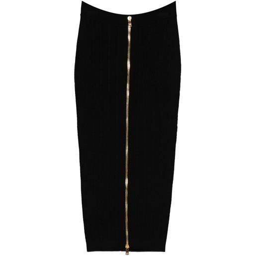 Balmain gonna midi aderente con bottoni - nero