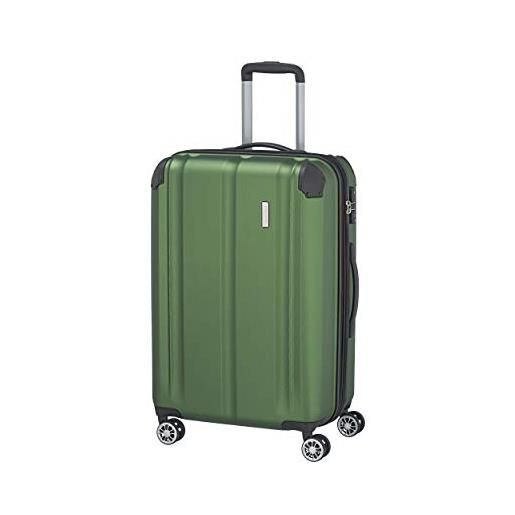 travelite valigia rigida media, espandibile, 4 ruote, city, trolley con superficie antigraffio, chiusura tsa, piega ad espansione, 68 cm, 78-86 l