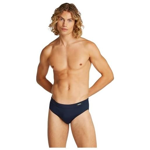 Calvin Klein uomo slip da bagno brief con etichetta con logo, blu (dark sapphire), m