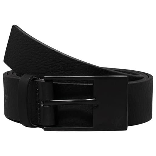 Calvin Klein uomo cintura classic commercial belt in pelle, nero (black/black), 125 cm