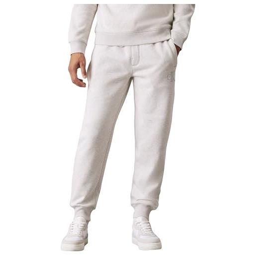 Calvin Klein jeans uomo pantaloni da jogging pant lunghi, grigio (ivory grey heather), xxl