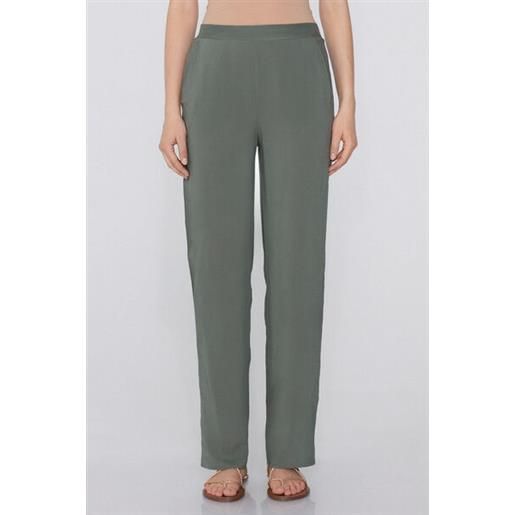 Tezenis pantalone lungo dritto tela viscosa donna verde