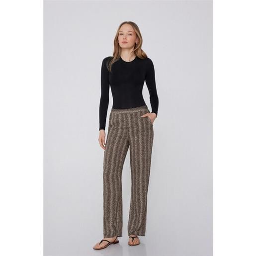 Tezenis pantalone lungo dritto tela viscosa donna animalier