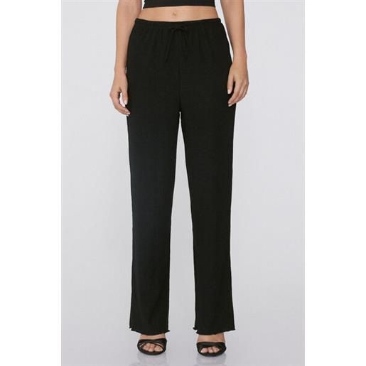 Tezenis pantapalazzo effetto crepe con coulisse donna nero