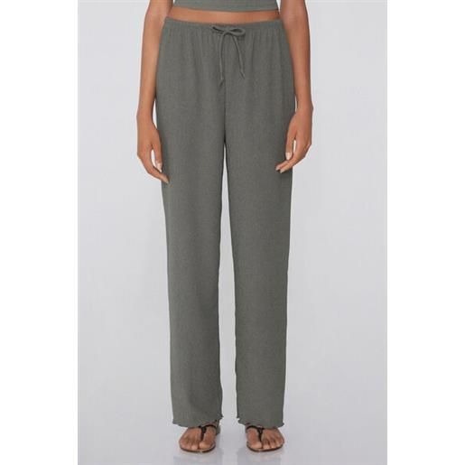 Tezenis pantapalazzo effetto crepe con coulisse donna verde